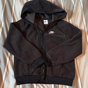 Nike Kids Black Sherpa Full-Zip Hoodie L